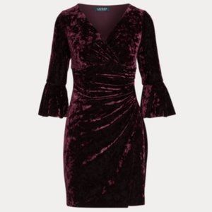 Ralph Lauren Velvet Bell-Sleeve Dress